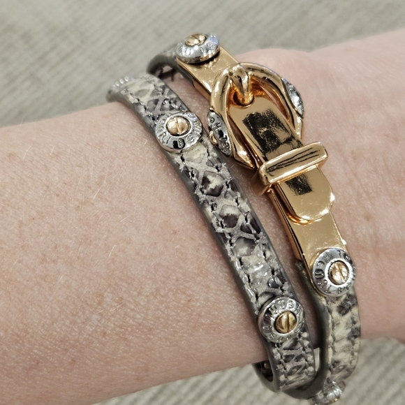 Henri Bendel Rose Gold Snakeskin Wrap Bracelet - Picture 7 of 12